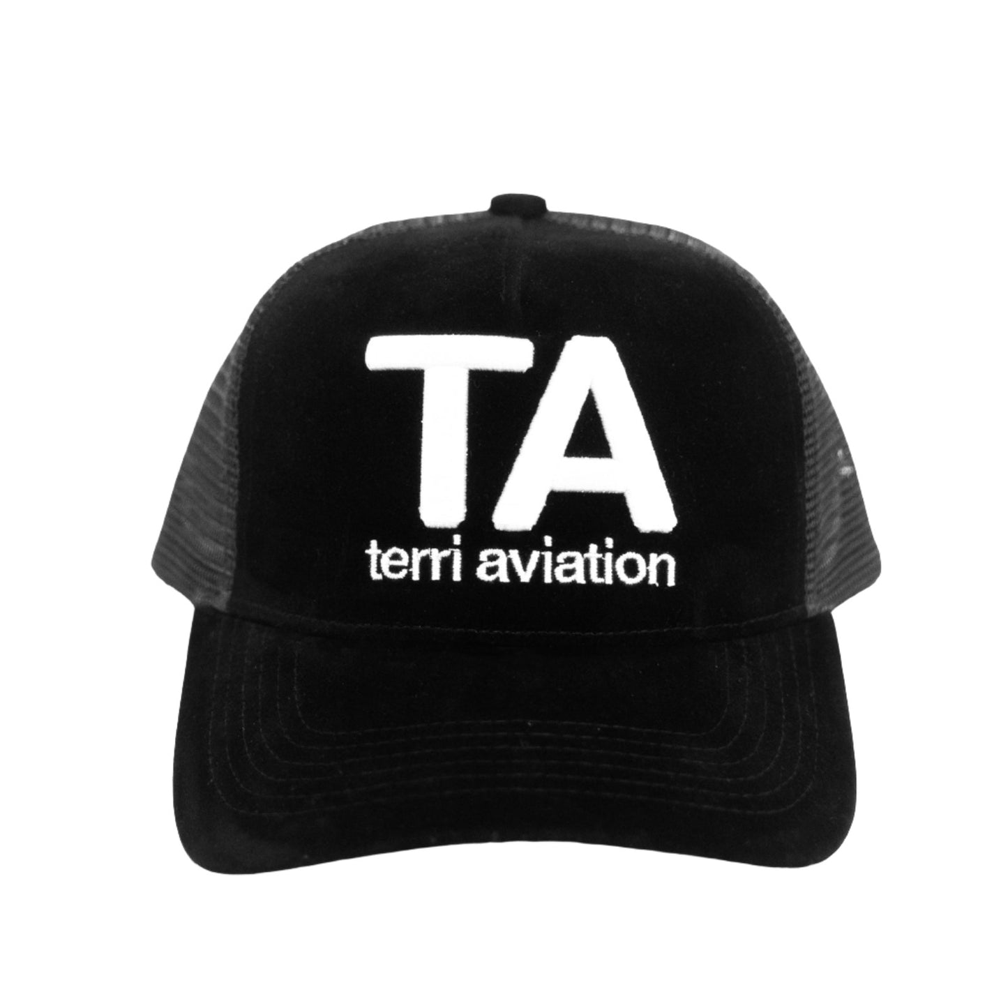 terri aviation suede trucker hat